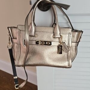 Gold Metallic COACH Women's Handbag